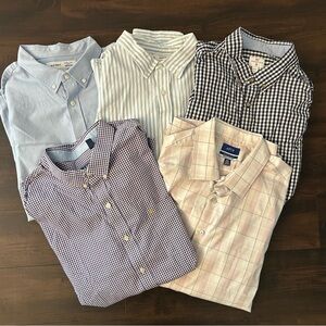 Assorted Men's Casual Button Down Shirts - Blue, White, Purple, Cream, Pink
